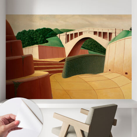 Selbstklebend Tapete modern Wohnzimmer - Wanddekoration - einfach anzubringen Ruhige Landschaft 104x70 cm