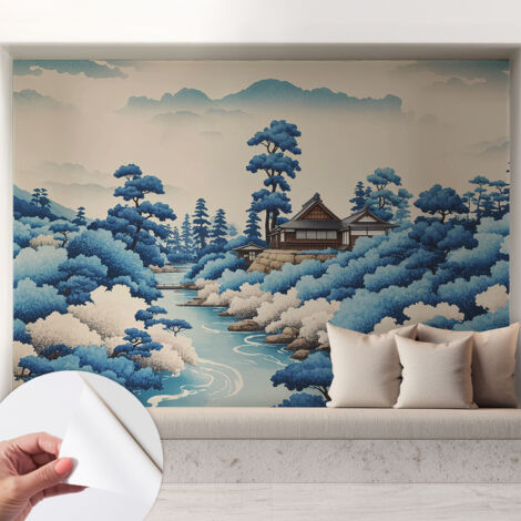 Selbstklebend Tapete modern Wohnzimmer - Wanddekoration - einfach anzubringen Ruhige Natur 208x146 cm