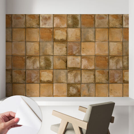 Selbstklebend Tapete modern Wohnzimmer - Wanddekoration - einfach anzubringen Rustikales Mosaik 104x70 cm