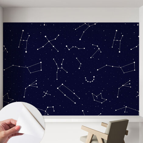 Selbstklebend Tapete modern Wohnzimmer - Wanddekoration - einfach anzubringen Sternenhimmel 152x104 cm