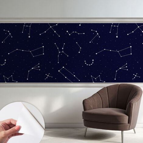 Selbstklebend Tapete modern Wohnzimmer - Wanddekoration - einfach anzubringen Sternenhimmel 250x104 cm