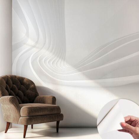 Selbstklebend Tapete modern Wohnzimmer - Wanddekoration - einfach anzubringen Wellenförmige Linien 250x250 cm