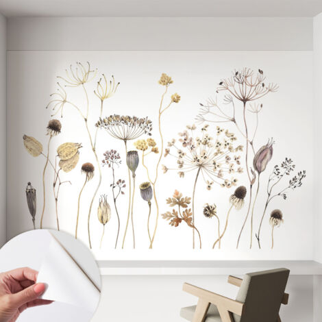 Selbstklebend Tapete modern Wohnzimmer - Wanddekoration - einfach anzubringen Wiesenblumen 152x104 cm