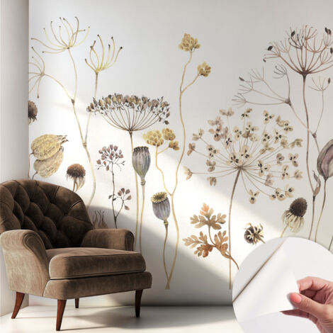 Selbstklebend Tapete modern Wohnzimmer - Wanddekoration - einfach anzubringen Wiesenblumen 250x250 cm