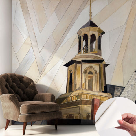Selbstklebend Tapete - Wandgestaltung - Tapete Wohnzimmer - Flur Eingangsbereich Architektonischer Turm 250x250 cm