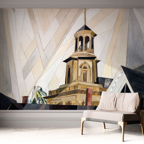 Selbstklebend Tapete - Wandgestaltung - Tapete Wohnzimmer - Flur Eingangsbereich Architektonischer Turm 312x219 cm