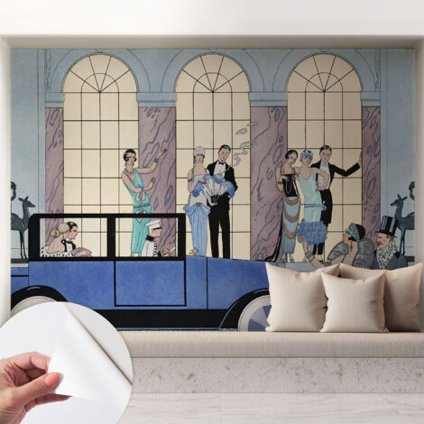 Selbstklebend Tapete - Wandgestaltung - Tapete Wohnzimmer - Flur Eingangsbereich Art déco 208x146 cm