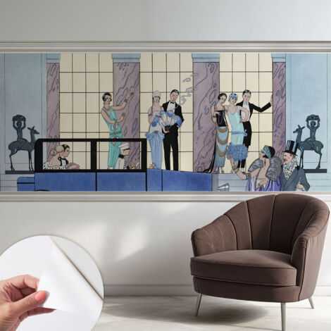 Selbstklebend Tapete - Wandgestaltung - Tapete Wohnzimmer - Flur Eingangsbereich Art déco 250x104 cm