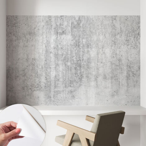 Selbstklebend Tapete - Wandgestaltung - Tapete Wohnzimmer - Flur Eingangsbereich Betonwand 104x70 cm