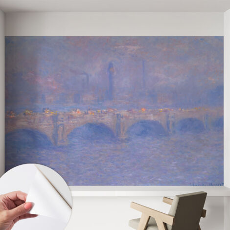 Selbstklebend Tapete - Wandgestaltung - Tapete Wohnzimmer - Flur Eingangsbereich Blaue Brücke 152x104 cm