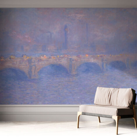 Selbstklebend Tapete - Wandgestaltung - Tapete Wohnzimmer - Flur Eingangsbereich Blaue Brücke 312x219 cm