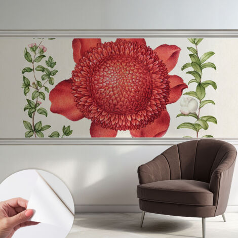 Selbstklebend Tapete - Wandgestaltung - Tapete Wohnzimmer - Flur Eingangsbereich Blumeneleganz 250x104 cm