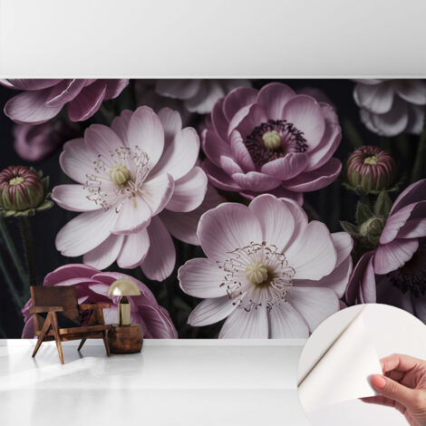 Selbstklebend Tapete - Wandgestaltung - Tapete Wohnzimmer - Flur Eingangsbereich Blumige Eleganz 416x254 cm
