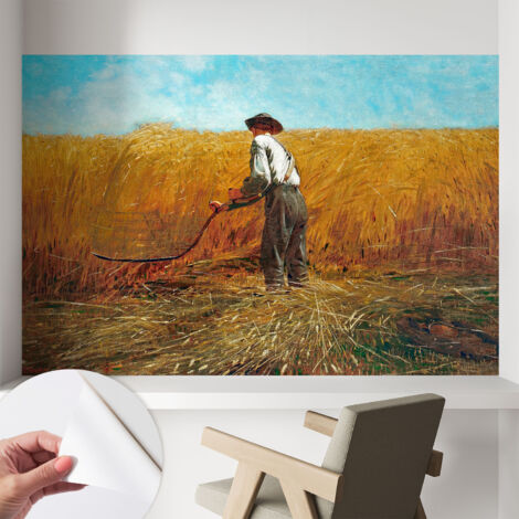 Selbstklebend Tapete - Wandgestaltung - Tapete Wohnzimmer - Flur Eingangsbereich Ernte in der Sonne 104x70 cm