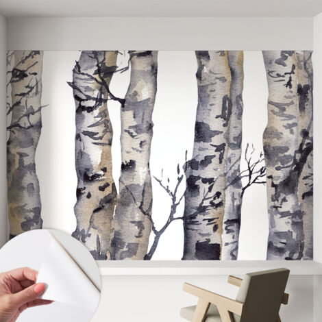 Selbstklebend Tapete - Wandgestaltung - Tapete Wohnzimmer - Flur Eingangsbereich Eschenwald 152x104 cm