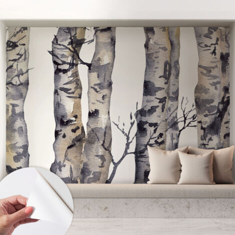 Selbstklebend Tapete - Wandgestaltung - Tapete Wohnzimmer - Flur Eingangsbereich Eschenwald 208x146 cm