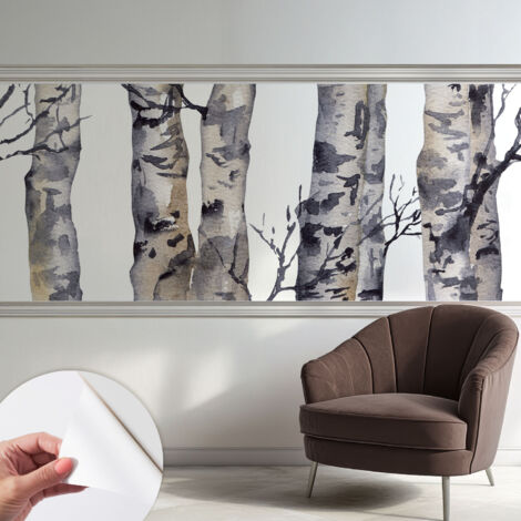 Selbstklebend Tapete - Wandgestaltung - Tapete Wohnzimmer - Flur Eingangsbereich Eschenwald 250x104 cm