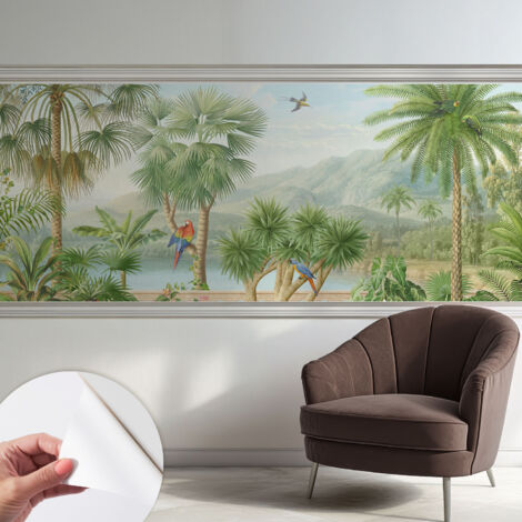Selbstklebend Tapete - Wandgestaltung - Tapete Wohnzimmer - Flur Eingangsbereich Exotische Landschaft 250x104 cm