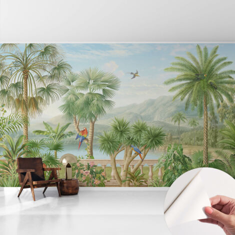 Selbstklebend Tapete - Wandgestaltung - Tapete Wohnzimmer - Flur Eingangsbereich Exotische Landschaft 416x254 cm