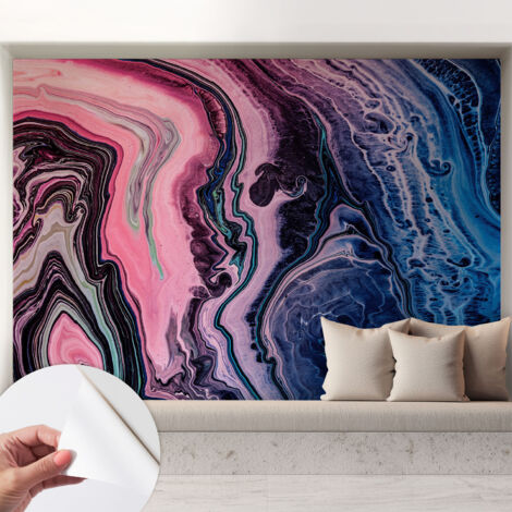 Selbstklebend Tapete - Wandgestaltung - Tapete Wohnzimmer - Flur Eingangsbereich Farbenfrohe Wirbel 208x146 cm