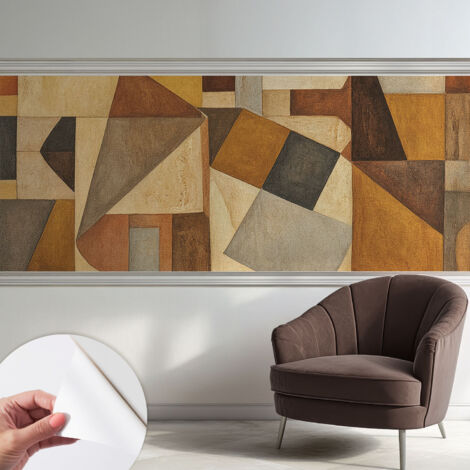 Selbstklebend Tapete - Wandgestaltung - Tapete Wohnzimmer - Flur Eingangsbereich Geometrische Abstraktion 250x104 cm