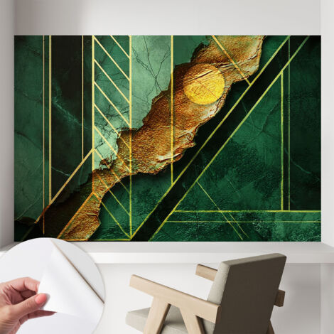 Selbstklebend Tapete - Wandgestaltung - Tapete Wohnzimmer - Flur Eingangsbereich Geometrische Spannung 104x70 cm