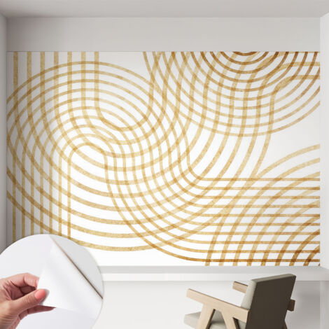 Selbstklebend Tapete - Wandgestaltung - Tapete Wohnzimmer - Flur Eingangsbereich Geometrische Verflechtungen 152x104 cm