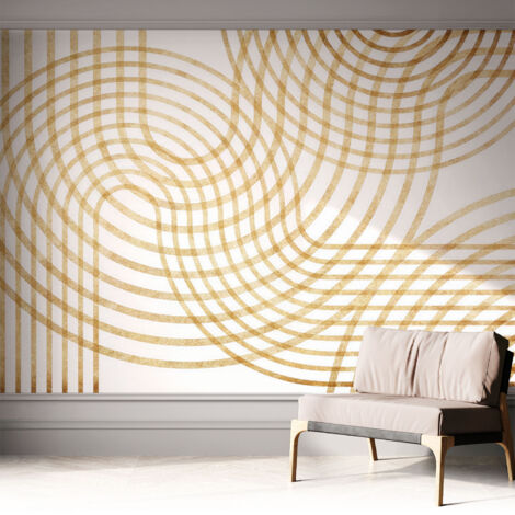 Selbstklebend Tapete - Wandgestaltung - Tapete Wohnzimmer - Flur Eingangsbereich Geometrische Verflechtungen 312x219 cm