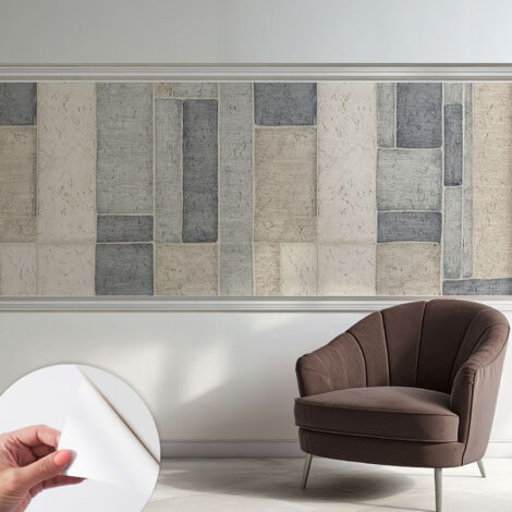 Selbstklebend Tapete - Wandgestaltung - Tapete Wohnzimmer - Flur Eingangsbereich Geometrisches Mosaik 250x104 cm