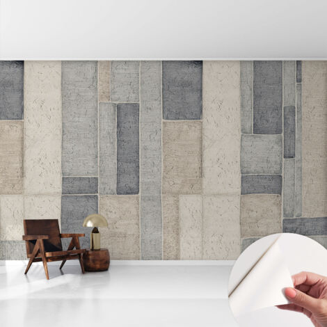 Selbstklebend Tapete - Wandgestaltung - Tapete Wohnzimmer - Flur Eingangsbereich Geometrisches Mosaik 416x254 cm