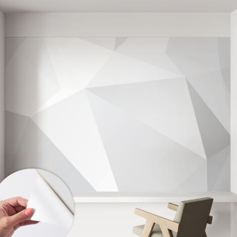 Selbstklebend Tapete - Wandgestaltung - Tapete Wohnzimmer - Flur Eingangsbereich Graue Dreiecke 152x104 cm
