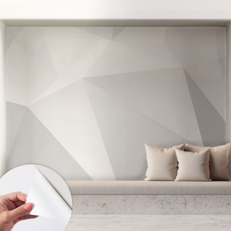 Selbstklebend Tapete - Wandgestaltung - Tapete Wohnzimmer - Flur Eingangsbereich Graue Dreiecke 208x146 cm