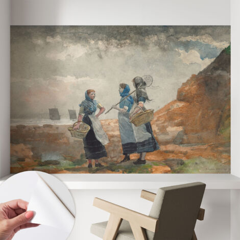 Selbstklebend Tapete - Wandgestaltung - Tapete Wohnzimmer - Flur Eingangsbereich Heitere Küste 104x70 cm