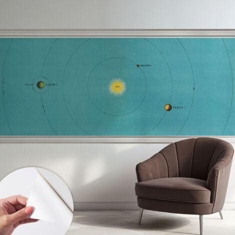 Selbstklebend Tapete - Wandgestaltung - Tapete Wohnzimmer - Flur Eingangsbereich Kosmisches System 250x104 cm