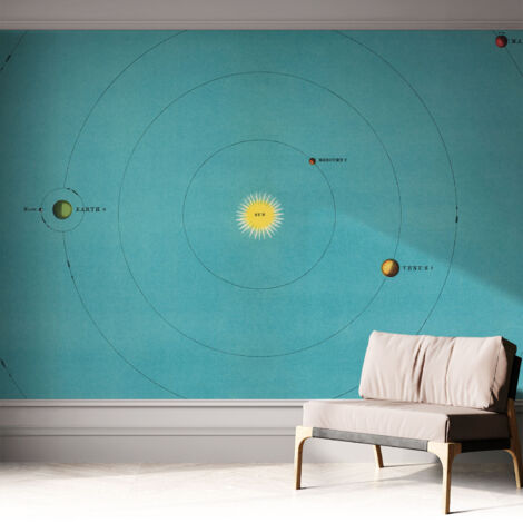 Selbstklebend Tapete - Wandgestaltung - Tapete Wohnzimmer - Flur Eingangsbereich Kosmisches System 312x219 cm
