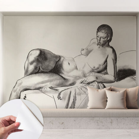 Selbstklebend Tapete - Wandgestaltung - Tapete Wohnzimmer - Flur Eingangsbereich Künstlerischer Akt 208x146 cm