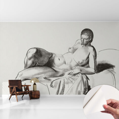 Selbstklebend Tapete - Wandgestaltung - Tapete Wohnzimmer - Flur Eingangsbereich Künstlerischer Akt 416x254 cm