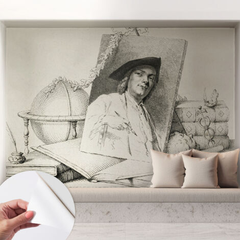 Selbstklebend Tapete - Wandgestaltung - Tapete Wohnzimmer - Flur Eingangsbereich Künstlerisches Porträt 208x146 cm