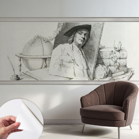 Selbstklebend Tapete - Wandgestaltung - Tapete Wohnzimmer - Flur Eingangsbereich Künstlerisches Porträt 250x104 cm