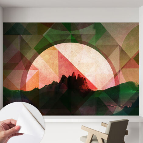 Selbstklebend Tapete - Wandgestaltung - Tapete Wohnzimmer - Flur Eingangsbereich Malerische Hügel 152x104 cm