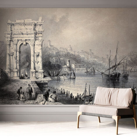 Selbstklebend Tapete - Wandgestaltung - Tapete Wohnzimmer - Flur Eingangsbereich Meereslandschaft 312x219 cm