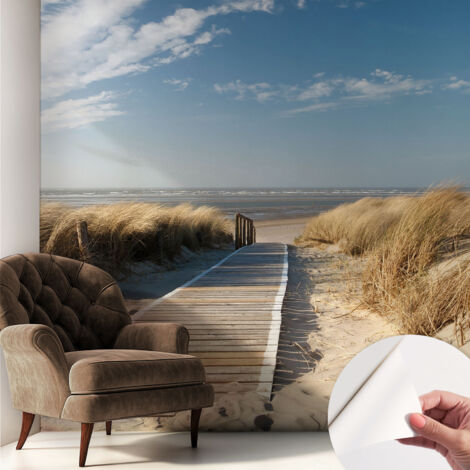 Selbstklebend Tapete - Wandgestaltung - Tapete Wohnzimmer - Flur Eingangsbereich Meeresweg 250x250 cm