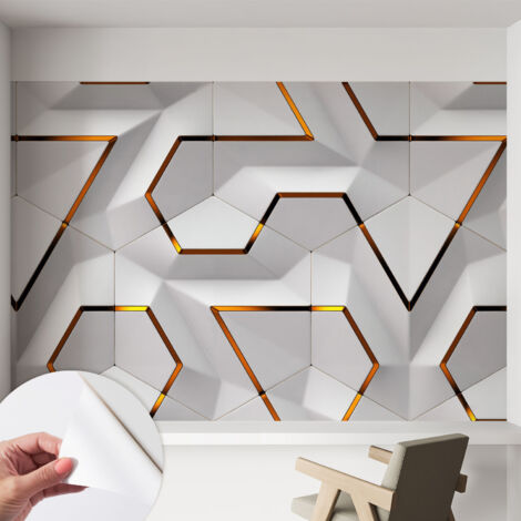 Selbstklebend Tapete - Wandgestaltung - Tapete Wohnzimmer - Flur Eingangsbereich Moderne Geometrie 152x104 cm