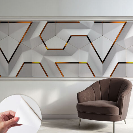 Selbstklebend Tapete - Wandgestaltung - Tapete Wohnzimmer - Flur Eingangsbereich Moderne Geometrie 250x104 cm