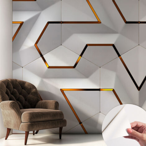 Selbstklebend Tapete - Wandgestaltung - Tapete Wohnzimmer - Flur Eingangsbereich Moderne Geometrie 250x250 cm