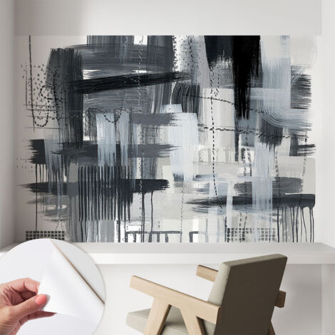 Selbstklebend Tapete - Wandgestaltung - Tapete Wohnzimmer - Flur Eingangsbereich Moderne Kunst 104x70 cm