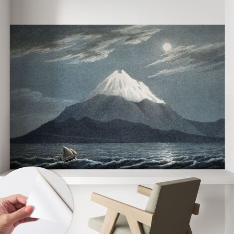 Selbstklebend Tapete - Wandgestaltung - Tapete Wohnzimmer - Flur Eingangsbereich Mondnacht 104x70 cm