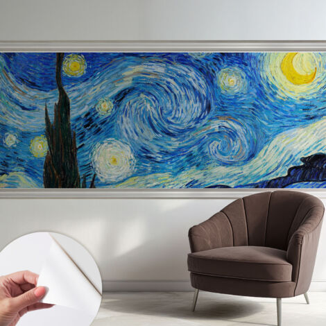 Selbstklebend Tapete - Wandgestaltung - Tapete Wohnzimmer - Flur Eingangsbereich Nacht Himmel 250x104 cm