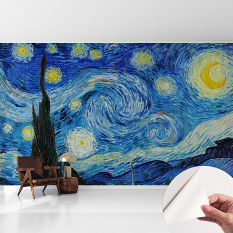 Selbstklebend Tapete - Wandgestaltung - Tapete Wohnzimmer - Flur Eingangsbereich Nacht Himmel 416x254 cm