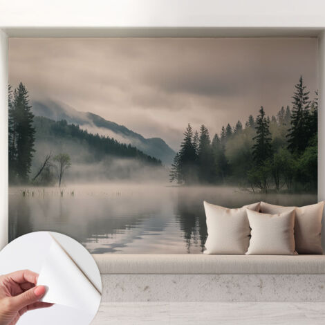 Selbstklebend Tapete - Wandgestaltung - Tapete Wohnzimmer - Flur Eingangsbereich Stimmungsvoller See 208x146 cm